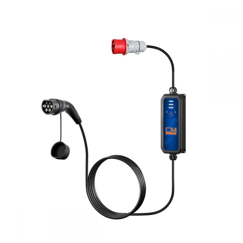CM 22kW Taşınabilir Elektrikli Araç Şarj Cihazı Tip 2 | 220V Dönüştürücülü 16A/32A Ayarlanabilir Hızlı Şarj Ünitesi (EV Charger)