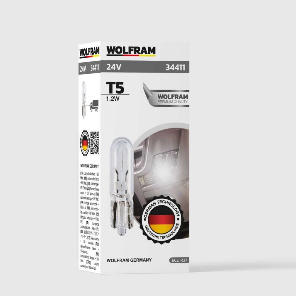 Wolfram 24v T5 1,2w Küçük Dipsiz Standart Ampul