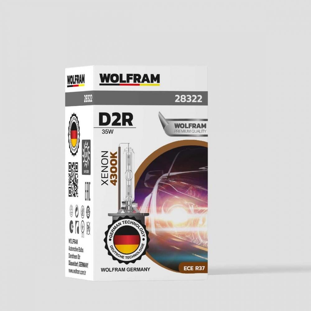 Wolfram 12V D2R 35W Xenon Ampul 4300K Kahve Çubuk – OEM Uyumlu Reflektör Tip Far Ampulü Yüksek Performans