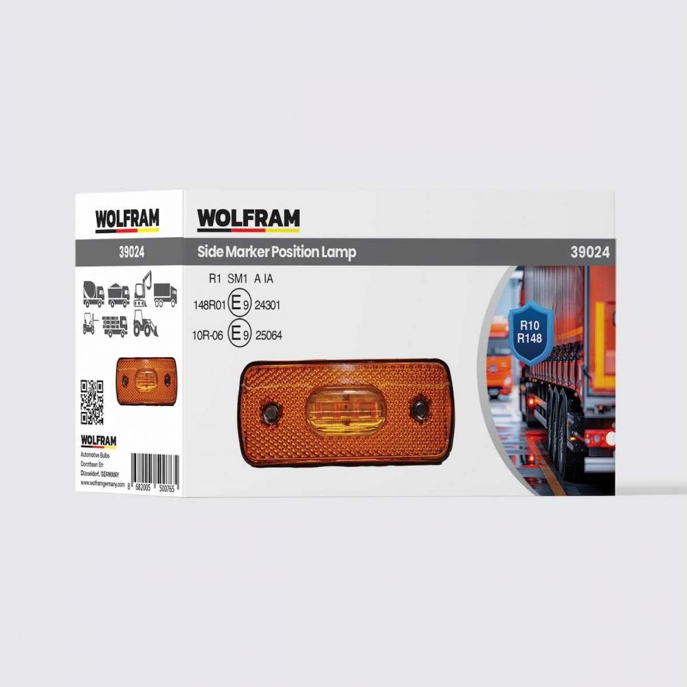 Wolfram Dorse Yan Pozisyon Lambası Kablolu Klipsli 12V-24V 4W E Belgeli – Tır Dorse Römork Uyumlu LED Yan Aydınlatma, Su Geçirmez Güçlü Lamba