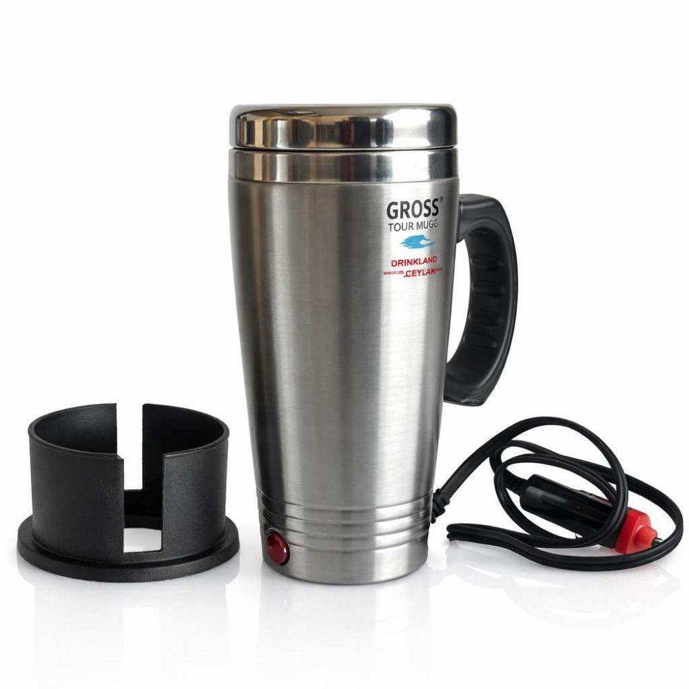 GROSS 12V Araç İçi Su Isıtıcı Termos – Çakmak Girişli Oto Kettle Seyahat Tipi Su Kaynatıcı 12 Volt Araç İçi Isıtıcı Termos